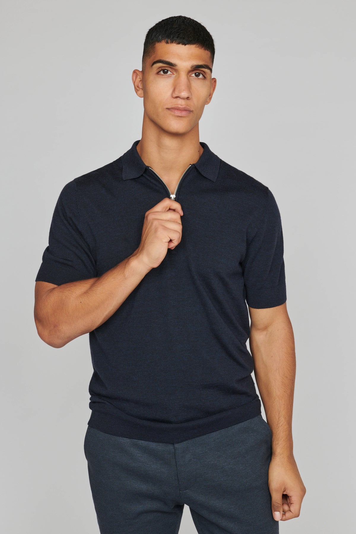 Knit 1/4 Zip Polo Shirt