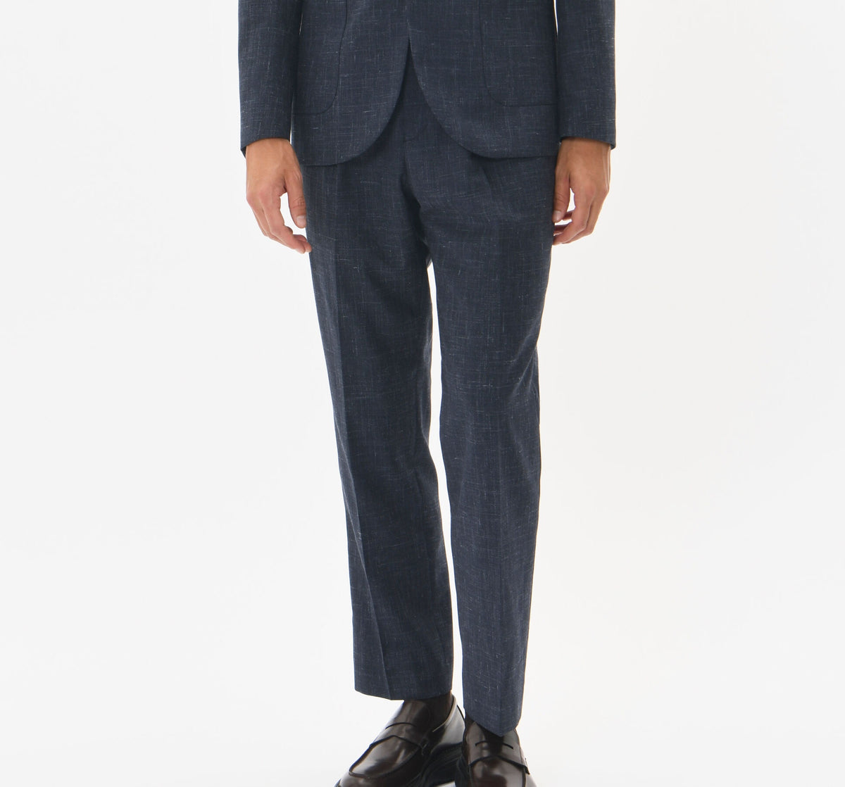 Weller Navy Melange Pleat Plant