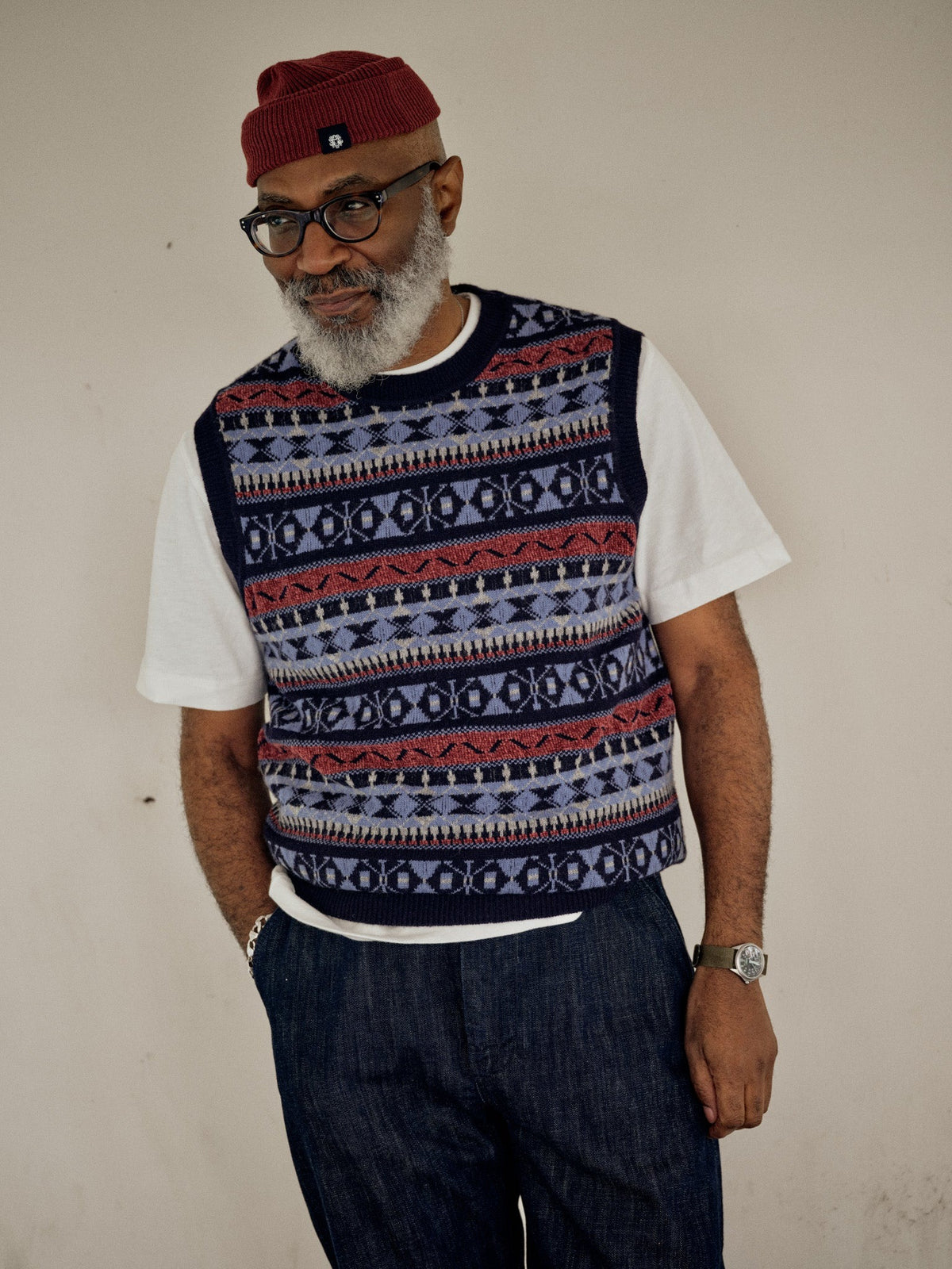 Gallery Patterson Jacquard Vest Knit 2026