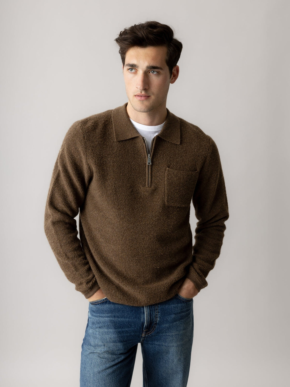 Gallery Ryan Soft Polo Zip Knit 2026