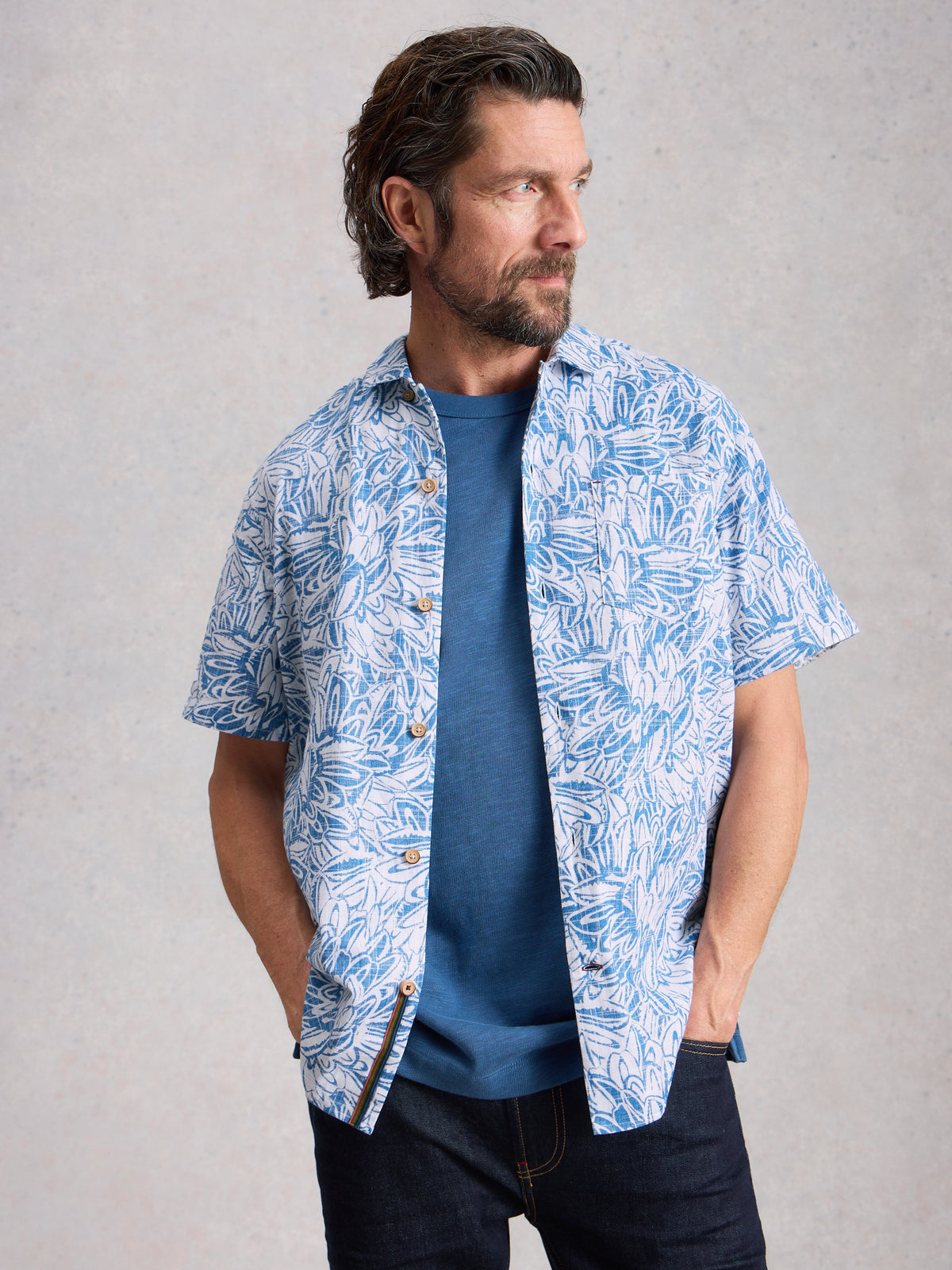 Finsbury Leaf Print Shirt