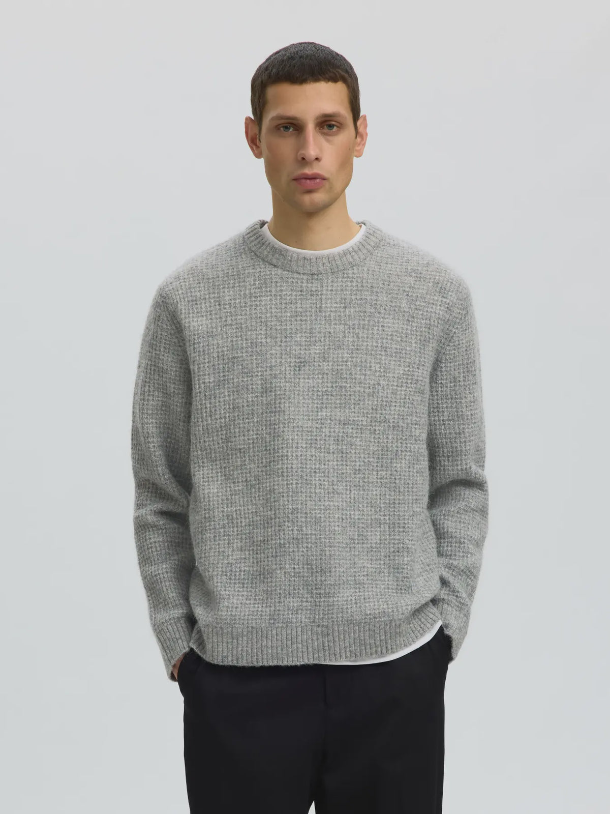 Knit Waffle Crew Neck